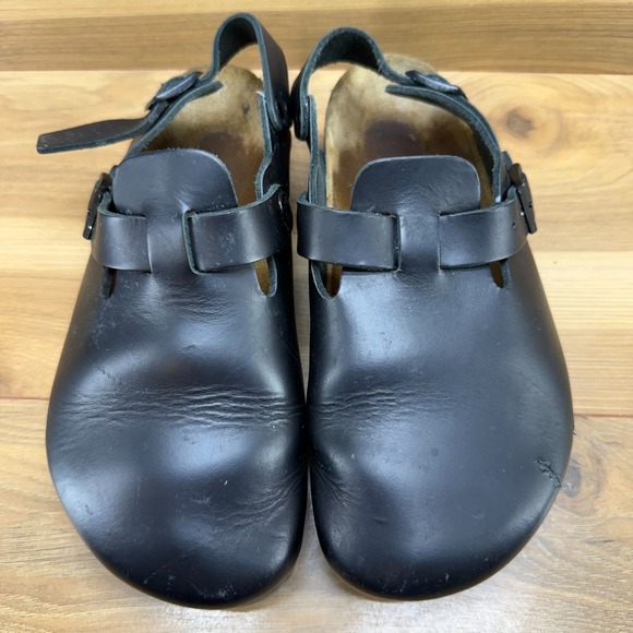 Birkenstock Shoes - Birkenstock Boston Tokio Super Grip Clogs Womens 6 W EU 37 Black Leather